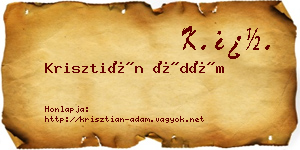 Krisztián Ádám névjegykártya