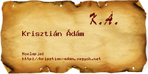 Krisztián Ádám névjegykártya
