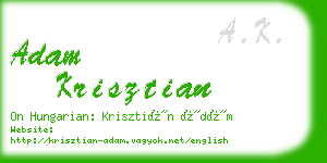 adam krisztian business card
